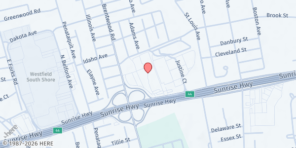 Map showing Petco - Sunrise Highway, Bay Shore at 1851 Sunrise Highway, Bay Shore, NY