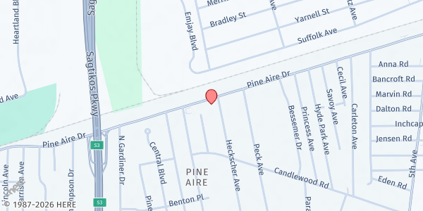 Map showing PRONTO of Long Island - Bay Shore at 128 Pine Aire Drive, Bay Shore, NY