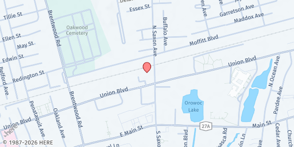 Map showing Rock of Refuge FP at 41 Saxon Avenue, Bay Shore, NY