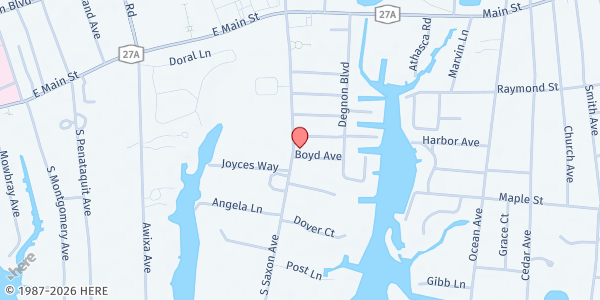 Map showing Rock of Refuge FP at 41 Saxon Ave., Bay Shore, NY