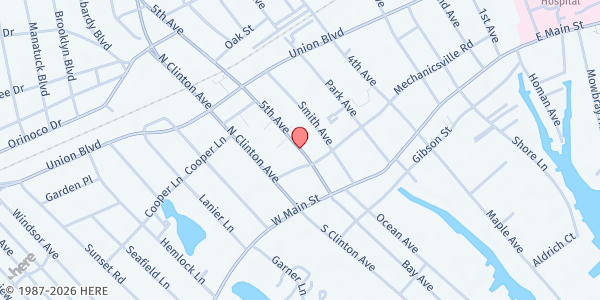 Map showing St. Pat's Hospitality SK at 6 Fifth Ave., Bay Shore, NY