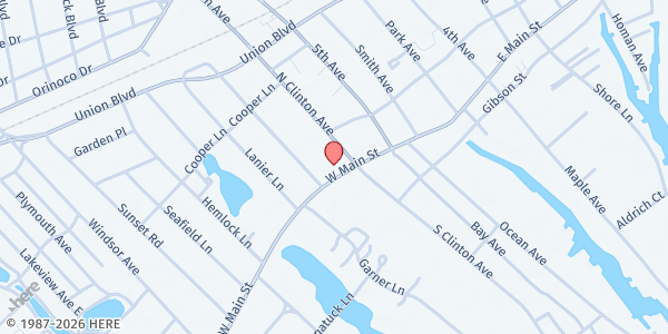 Map showing St. Patrick's Social Ministry - Bay Shore at 9 North Clinton Ave., Bay Shore, NY