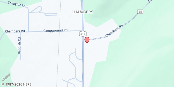 Map showing Grace Lee Wesleyan Food Pantry at 2075 Chambers Rd, Beaver Dams, NY