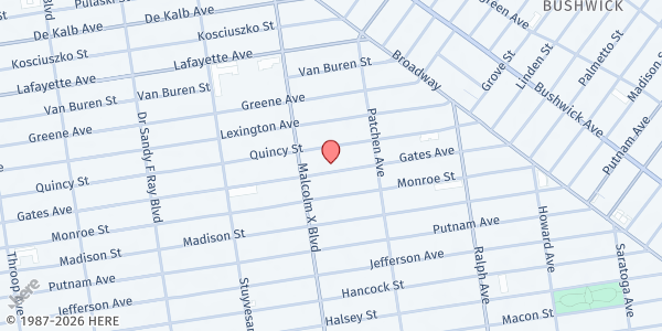 Map showing Brooklyn Rescue Mission Urban Harvest Center Inc - Bed-Stuy Farm at 919 Gates Avenue, Bedford-Stuyvesant, NY