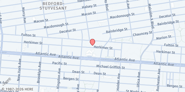 Map showing Community Conversation and Collaboration Inc - Food Distribution Site at 491 Herkimer Street, Bedford-Stuyvesant, NY