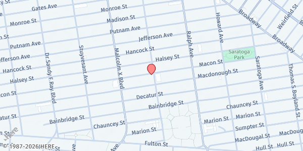 Map showing Early Yves Corner of Patchen and Macon at 210 Patchen Avenue, Bedford-Stuyvesant, NY