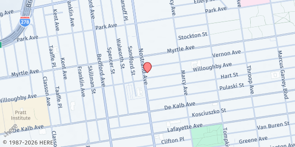 Map showing United Grand Chapter OES - Bedford-Stuyvesant at 441 Willoughby Avenue, Bedford-Stuyvesant, NY