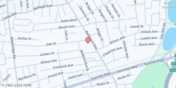 Map showing PFY at 2050 Bellmore Ave., Bellmore, NY