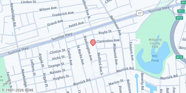 Map showing St. Barnabas the Apostle at 2320 Bedford Ave, Bellmore, NY