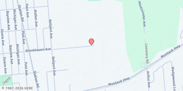 Map showing HELP Suffolk - Bellport at 685 Brookhaven Avenue, Bellport, NY