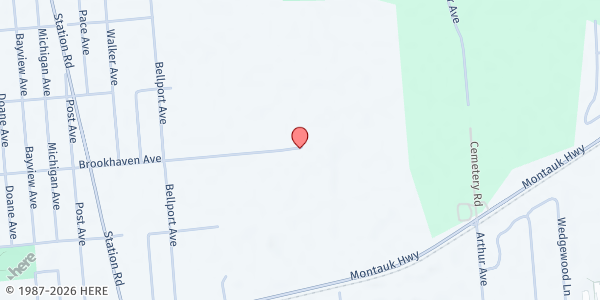 Map showing HELP Suffolk - Bellport at 685 Brookhaven Avenue, Bellport, NY