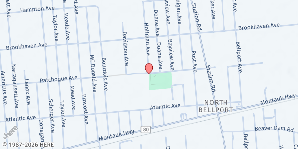 Map showing Lighthouse Mission/Bellport at 500 Patchogue Avenue, Bellport, NY