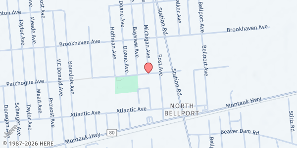 Map showing Lighthouse Mission/Bellport at 500 Patchogue Avenue, Bellport, NY