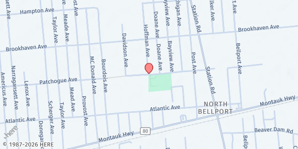 Map showing Lighthouse Mission at 500 Patchogue Ave., Bellport, NY