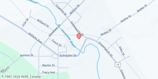 Map showing Accord Corporation- Belmont Food Pantry at 84 Schuyler Street, Belmont, NY