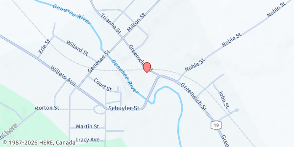 Map showing Accord Corporation Belmont Food Pantry at 84 Schuyler Street, Belmont, NY
