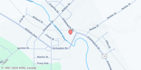 Map showing Accord Corporation - Food Distribution Center at 84 Schuyler Street, Belmont, NY