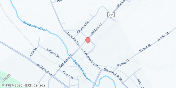 Map showing Holy Family Church at 5 Milton, Belmont, NY