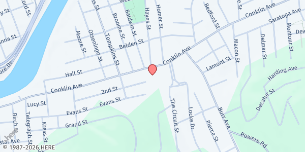 Map showing Ben Franklin Elementary School at 262 Conklin Ave, Binghamton, NY