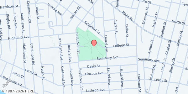 Map showing Binghamton Farmers' Market at Laurel Ave Recreational Park at 103 Laurel Avenue, Binghamton, NY
