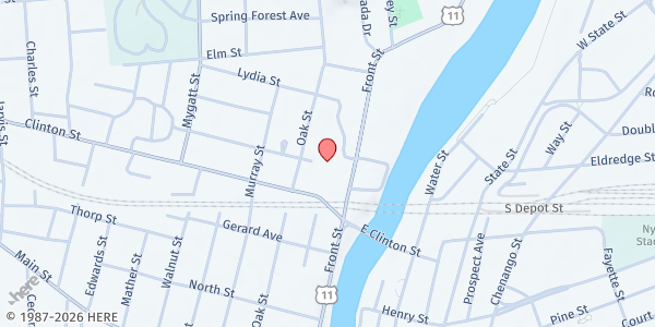 Map showing Broome County WIC at 225 Front St - Suite 1, Binghamton, NY