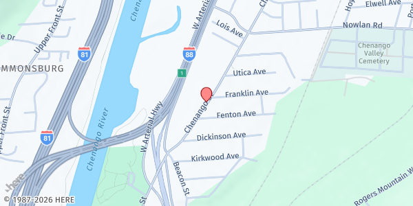 Map showing Catherine's Cupboard at 1031 Chenango St., Binghamton, NY