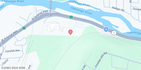 Map showing Chenango Valley Food Pantry at 221 Chenango Bridge Rd, Binghamton, NY