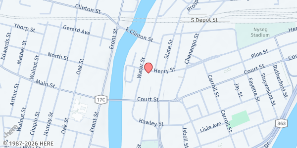 Map showing CHOW - Christ Episcopal Church Pantry at 10 Henry St, Binghamton, NY