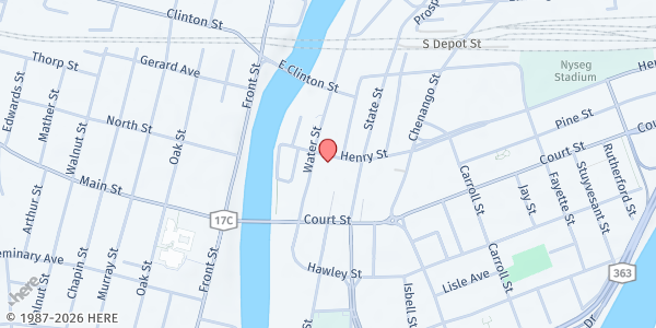 Map showing Christ's Episcopal Church - Food Distribution Center at 10 Henry St, Binghamton, NY