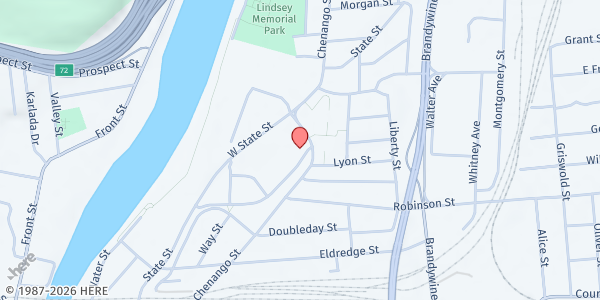 Map showing Citizen Action Food Pantry at 477 State St, Binghamton, NY