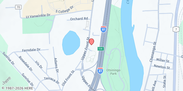 Map showing Cornell Cooperative Extension - Binghamton at 840 UPPER FRONT STREET, BINGHAMTON, NY