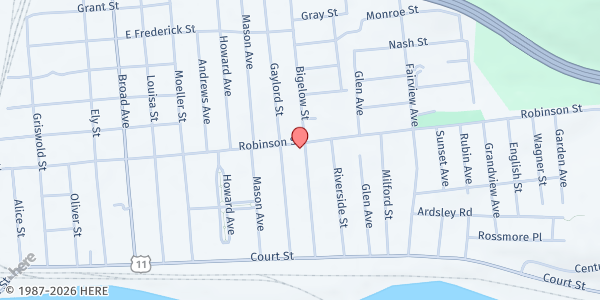 Map showing Fairview United Methodist Church at 254 Robinson St., Binghamton, NY