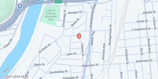Map showing Family Enrichment Housing Connection at 29 Virgil Street, Binghamton, NY