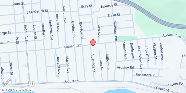 Map showing Hands Of Hope Ministries at 270 Robinson St, Binghamton, NY