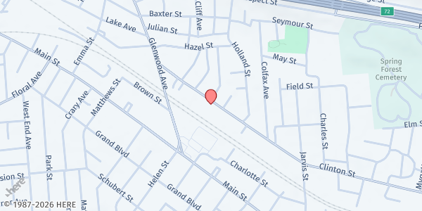 Map showing M.H.A.S.T Our House at 295 Clinton Street, Binghamton, NY