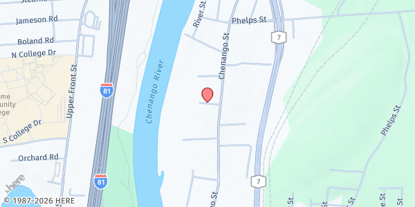 Map showing Mobile Food Pantry Trinity at Trinity Memorial Episcopal Church, 44 Main Street, Binghamton, NY