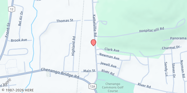 Map showing Project Concern Food Pantry at 23 Kattelville Rd, Binghamton, NY