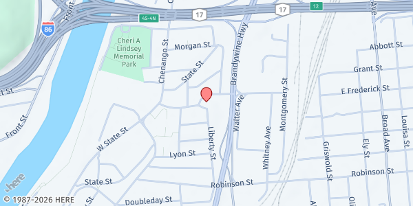 Map showing River of Life at 28 Frederick St., Binghamton, NY