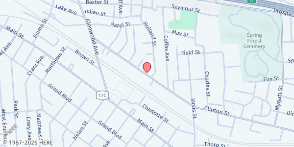 Map showing St. Michael's Food Pantry at 296 Clinton St., Binghamton, NY