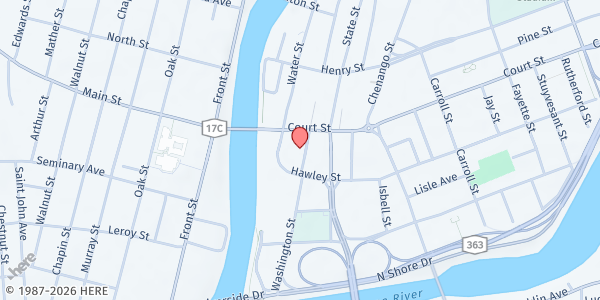 Map showing The Salvation Army of Binghamton NY at 131 Washington St, Binghamton, NY