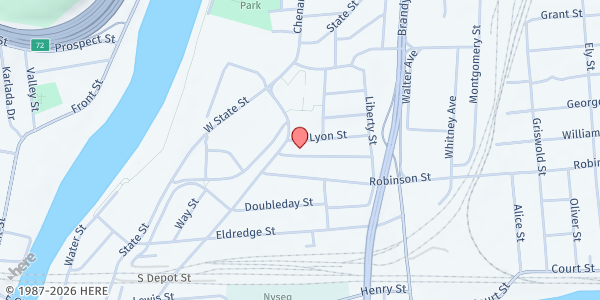 Map showing Volunteers of America, Western New York, Inc. at 320 Chenango Street, Binghamton, NY