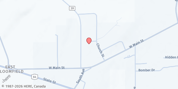 Map showing The Blessing Room Pantry at 15 Church Street, Bloomfield, NY