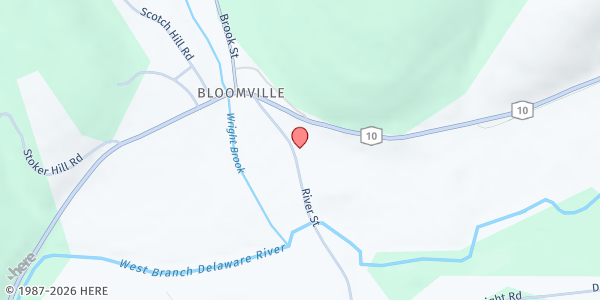 Map showing Bloomville Food Pantry at 464 River Street, Bloomville, NY