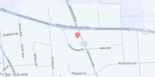 Map showing Adecco - Suffolk County Drop Off Location at 640 Johnson Avenue, Bohemia, NY