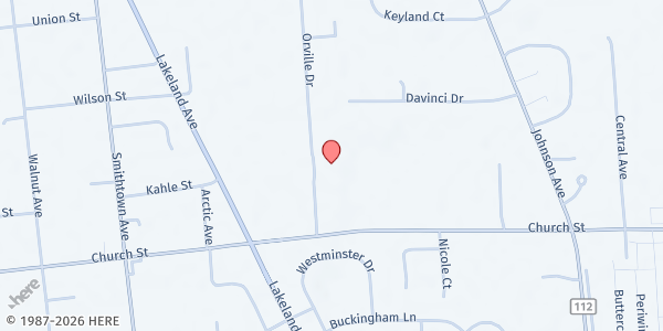 Map showing LIFT- Bohemia at 165 Orville Dr, Bohemia, NY
