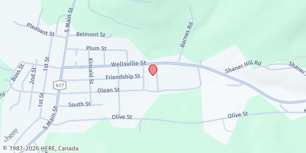 Map showing ACCORD Bolivar-Richburg MHS PUP at 100 School Street, Bolivar, NY