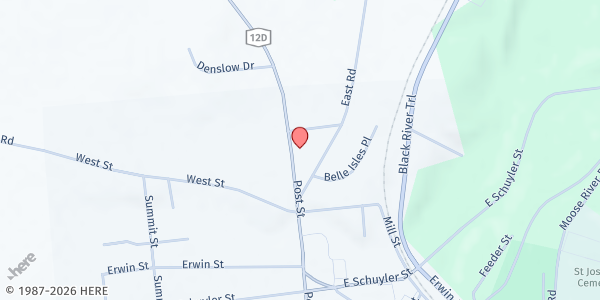 Map showing Boonville - Food$en$e Site at 200 Post St, Boonville, NY