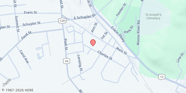 Map showing Christ Our Hope at St. Joseph Church at 112 Charles St, Boonville, NY