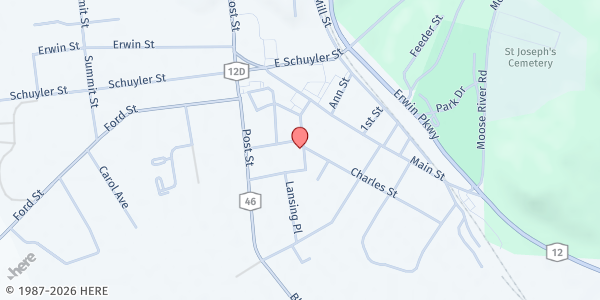 Map showing First Presbyterian Church of Boonville at James and, Boonville, NY