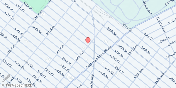 Map showing New York Islamic Center Masjid at 4214 10th Avenue, Borough Park, NY